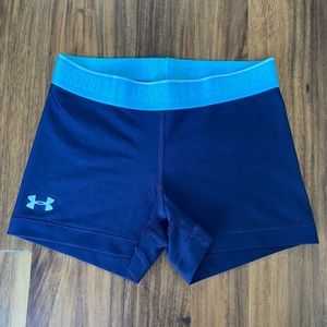 under armour blue compression shorts